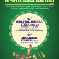 Isai Iyal Nataka Vizha of Sri Thyaga Brahma Gana Sabha will be held from 9th December